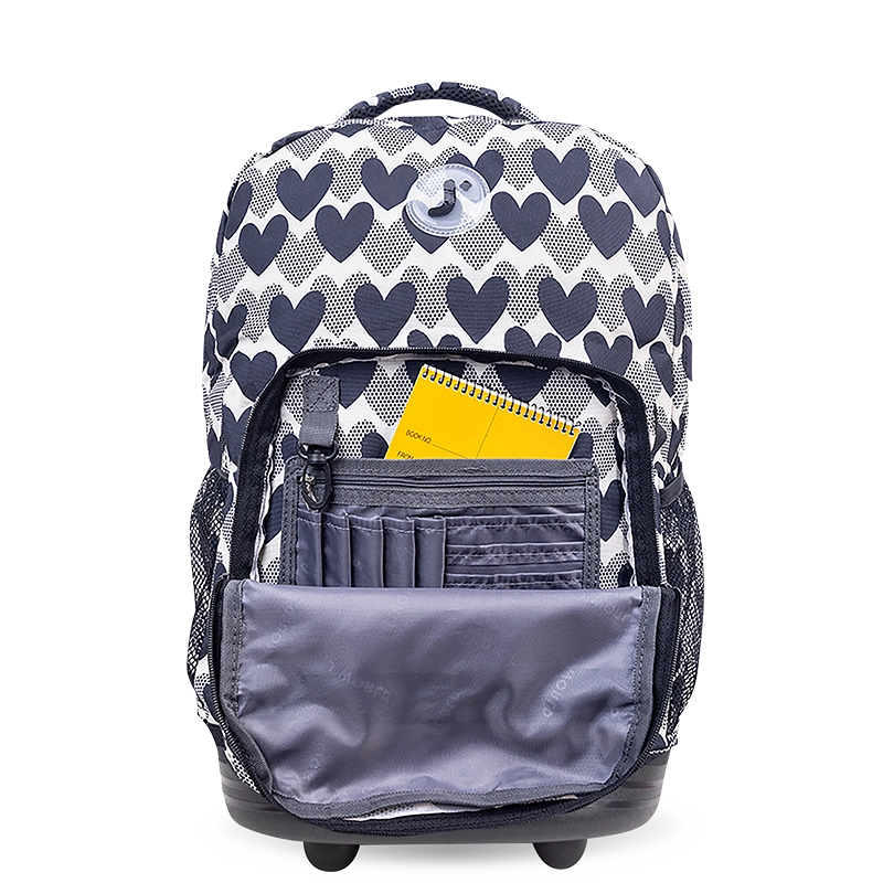 Sunrise Rolling Backpack (18 Inch) in Heart Dot - JWorldstore