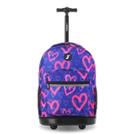 Sunrise Rolling Backpack (18 Inch) in Heart Spray - JWorldstore