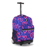 Sunrise Rolling Backpack (18 Inch) in Heart Spray - JWorldstore