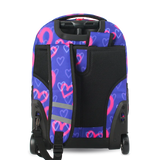 Sunrise Rolling Backpack (18 Inch) in Heart Spray - JWorldstore