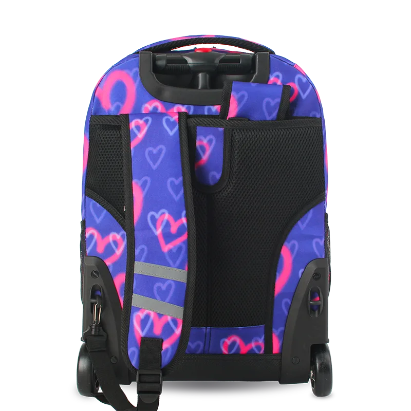 Sunrise Rolling Backpack (18 Inch) in Heart Spray - JWorldstore