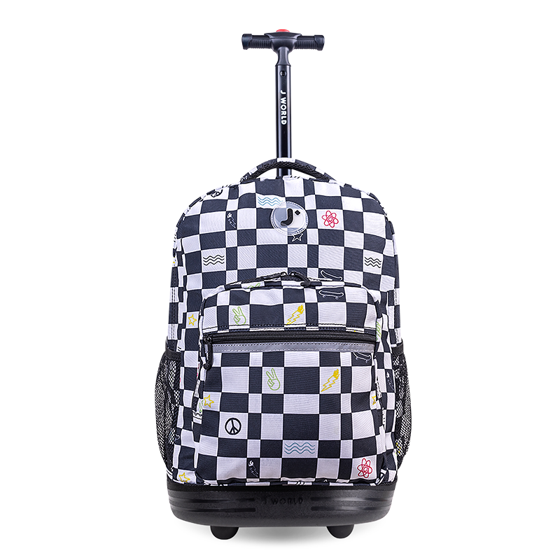 Sunrise Rolling Backpack (18 Inch) in Icon Checkers - JWorldstore