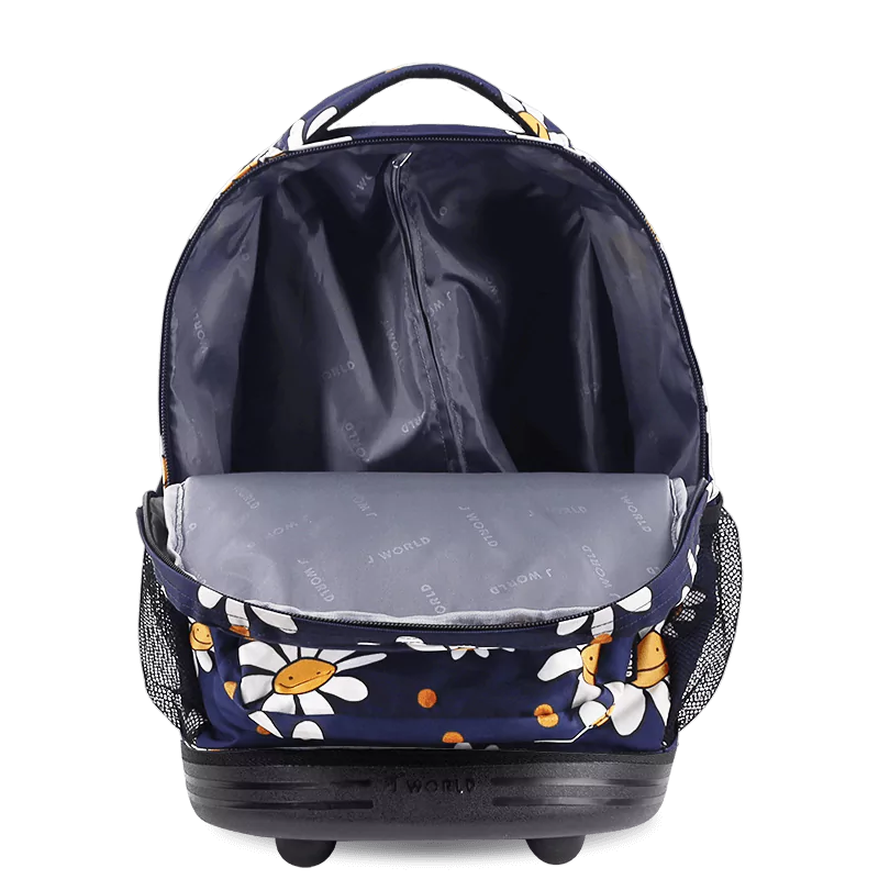Sunrise Rolling Backpack (18 Inch) in Joy Daisy - JWorldstore