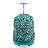 Sunrise Rolling Backpack (18 Inch) in Mint Leopard - JWorldstore