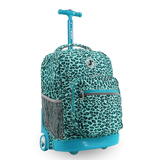 Sunrise Rolling Backpack (18 Inch) in Mint Leopard - JWorldstore
