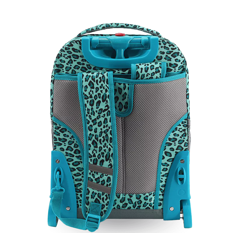 Sunrise Rolling Backpack (18 Inch) in Mint Leopard - JWorldstore