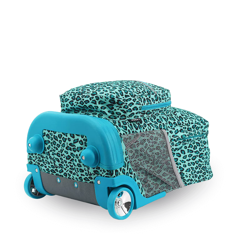 Sunrise Rolling Backpack (18 Inch) in Mint Leopard - JWorldstore