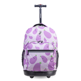 Sunrise Rolling Backpack (18 Inch) in Mr Eggplant - JWorldstore