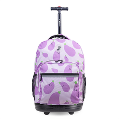 Sunrise Rolling Backpack (18 Inch) in Mr Eggplant - JWorldstore