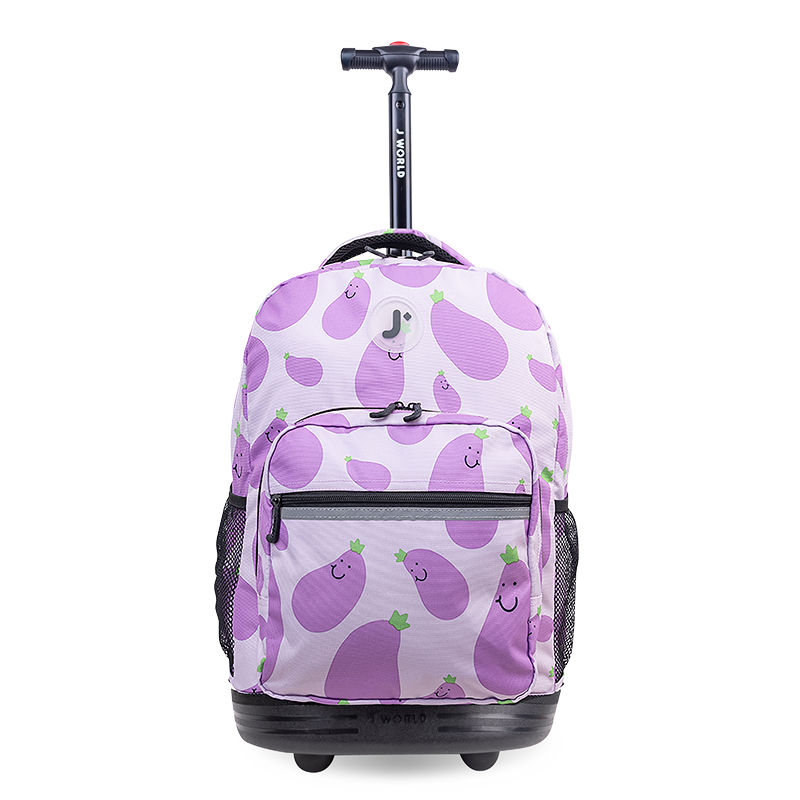 Sunrise Rolling Backpack (18 Inch) in Mr Eggplant - JWorldstore