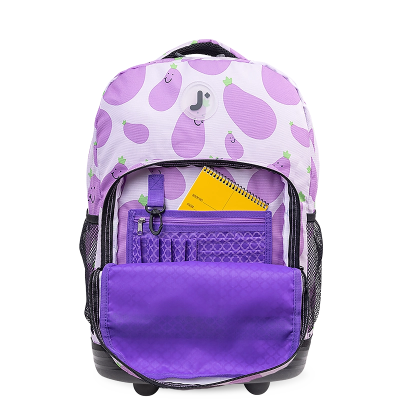 Sunrise Rolling Backpack (18 Inch) in Mr Eggplant - JWorldstore