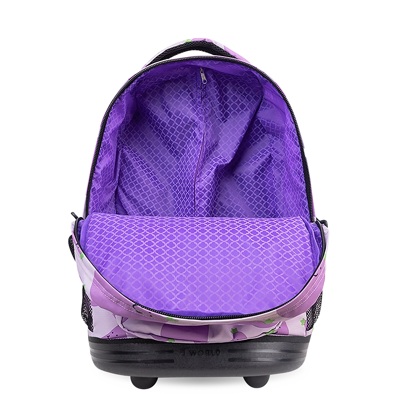 Sunrise Rolling Backpack (18 Inch) in Mr Eggplant - JWorldstore