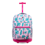 Sunrise Rolling Backpack (18 Inch) in Palm Leaves - JWorldstore