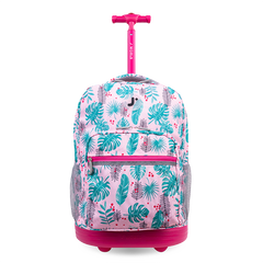 Sunrise Rolling Backpack (18 Inch) in Palm Leaves - JWorldstore