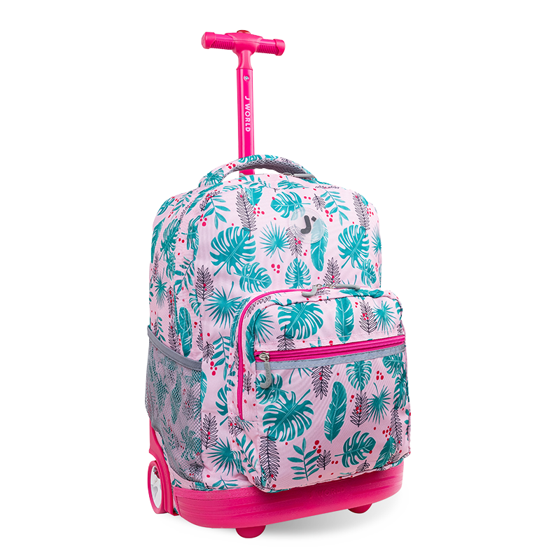 Sunrise Rolling Backpack (18 Inch) in Palm Leaves - JWorldstore