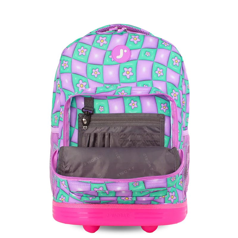 Sunrise Rolling Backpack (18 Inch) in Puffy Flower - JWorldstore