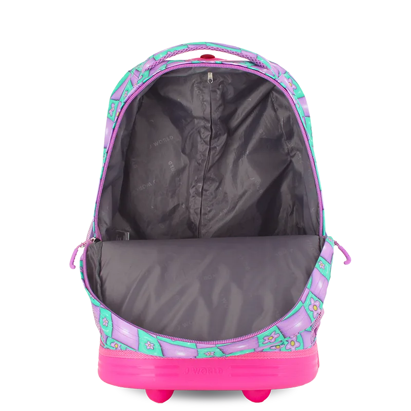 Sunrise Rolling Backpack (18 Inch) in Puffy Flower - JWorldstore