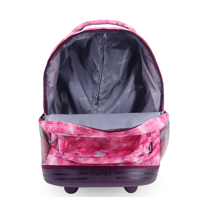 Sunrise Rolling Backpack (18 Inch) in Purple Galaxy - JWorldstore