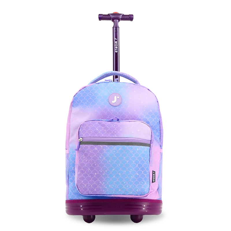 Sunrise Rolling Backpack (18 Inch) in Purple Mermaid - JWorldstore