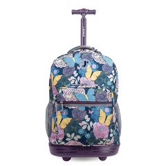 Sunrise Rolling Backpack (18 Inch) in Secret Garden - JWorldstore