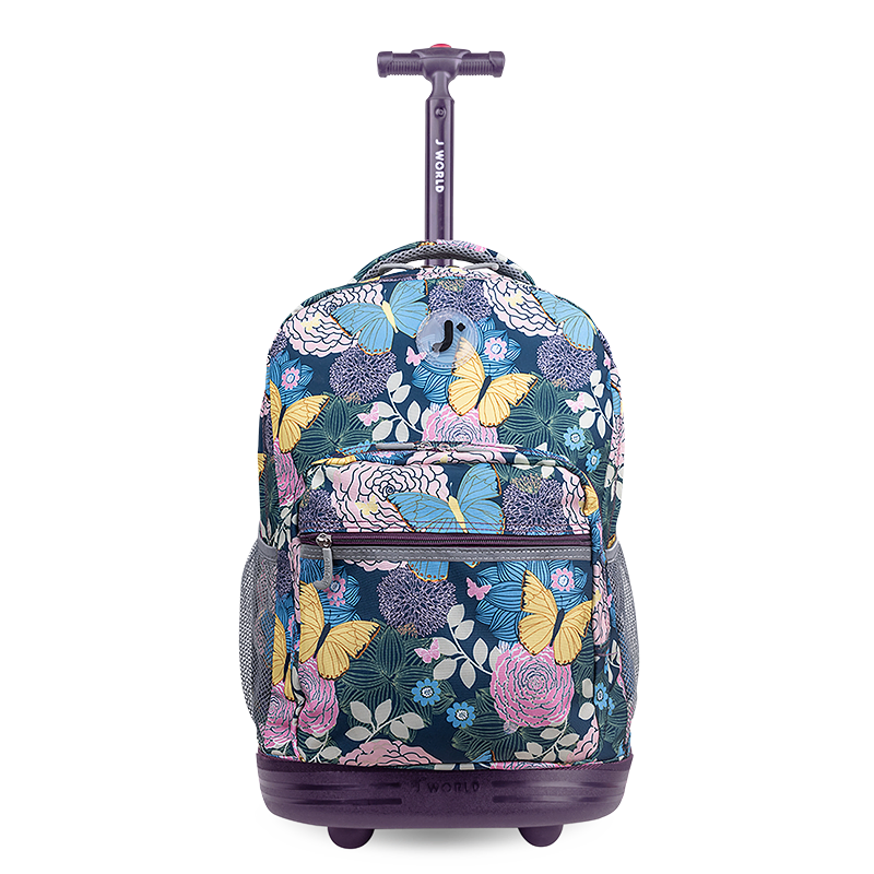Sunrise Rolling Backpack (18 Inch) in Secret Garden - JWorldstore