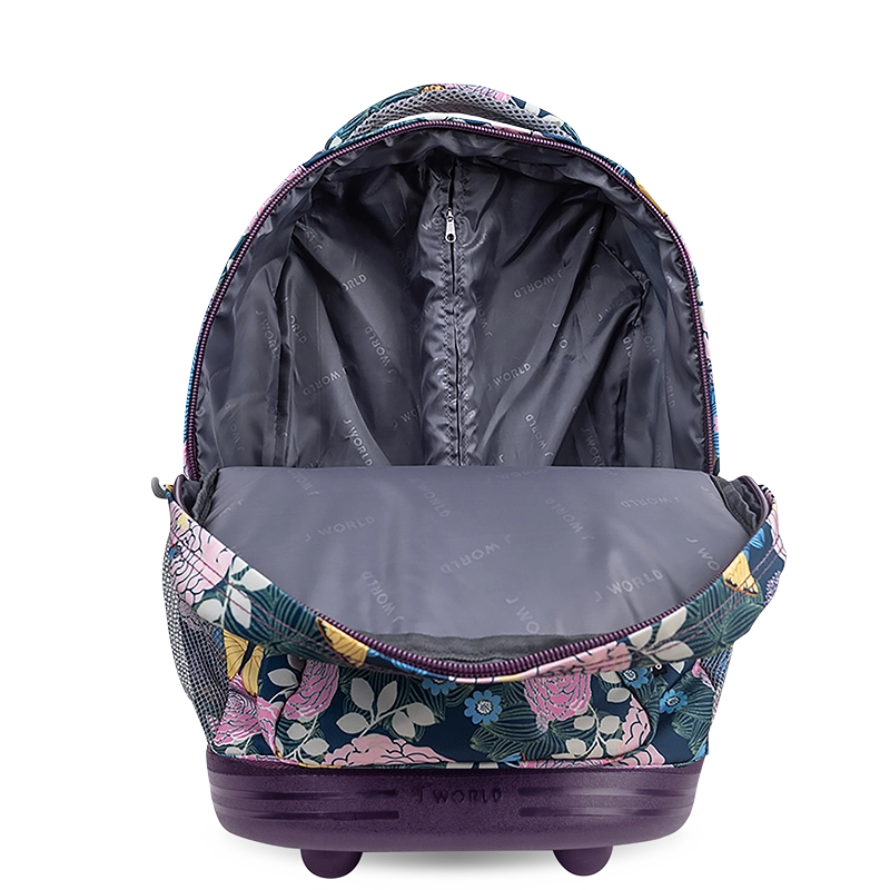 Sunrise Rolling Backpack (18 Inch) in Secret Garden - JWorldstore