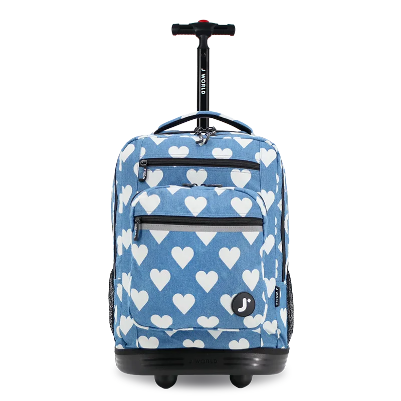 Sundance Laptop Rolling Backpack (20 Inch) in Denim Heart - JWorldstore