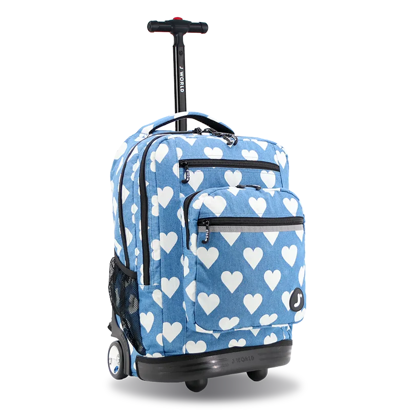 Sundance Laptop Rolling Backpack (20 Inch) in Denim Heart - JWorldstore