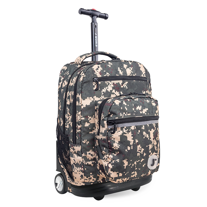 Sundance Laptop Rolling Backpack (20 Inch) in Green Camo - JWorldstore