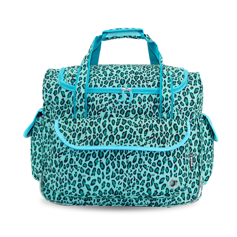 Donna Rolling Duffle Bag in Mint Leopard - JWorldstore