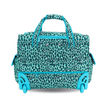Donna Rolling Duffle Bag in Mint Leopard - JWorldstore