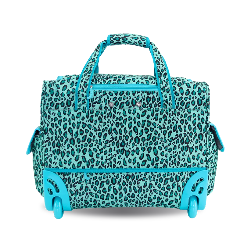 Donna Rolling Duffle Bag in Mint Leopard - JWorldstore