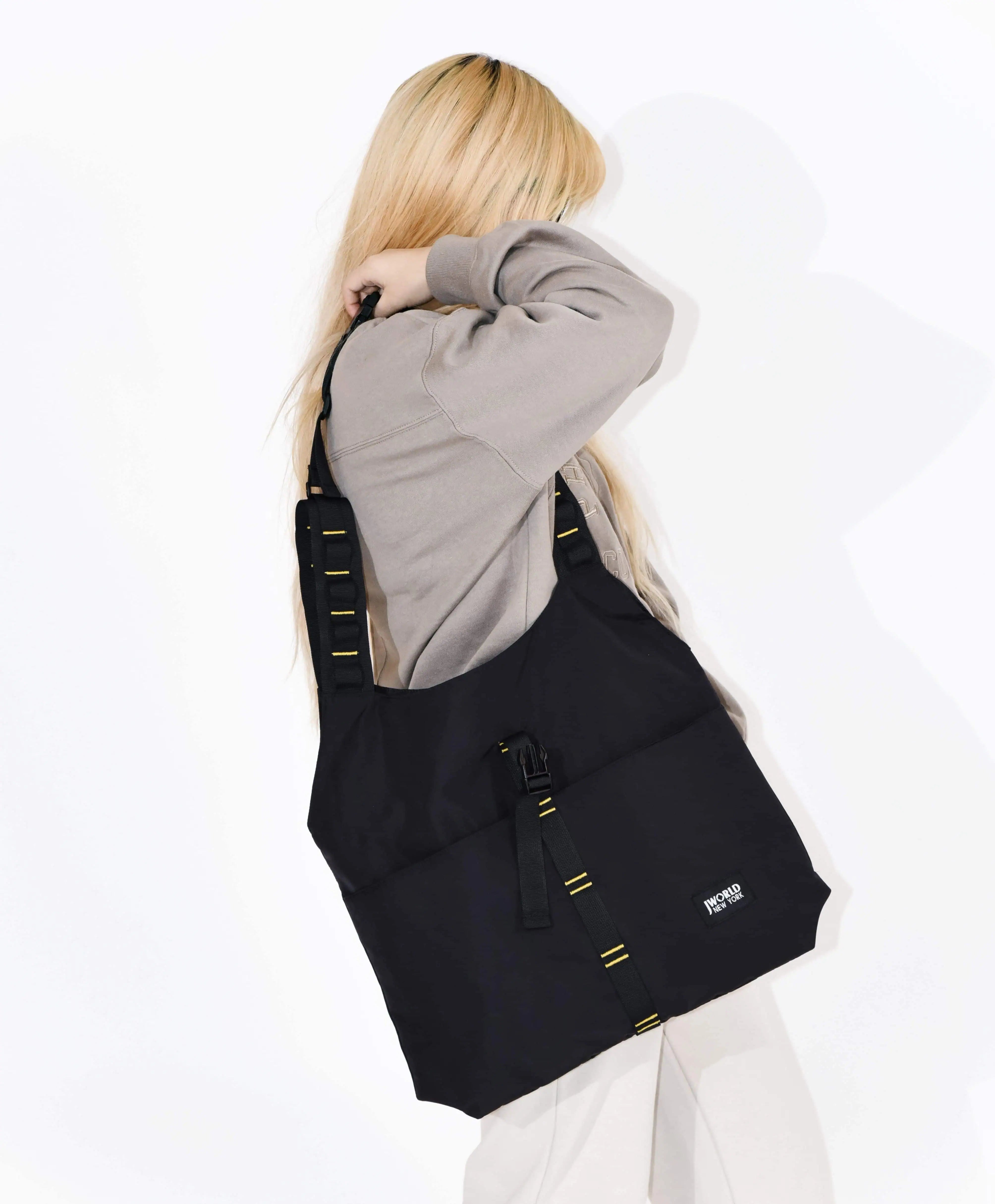 Util Tote Bag in Black/Yellow - JWorldstore