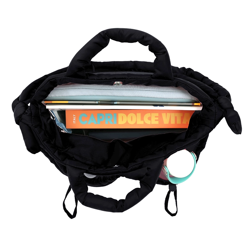 Puffy Tote in Black - JWorldstore