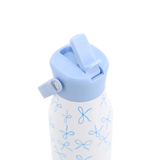 Flowee 22oz Insulated Water Bottle in Blue Bows