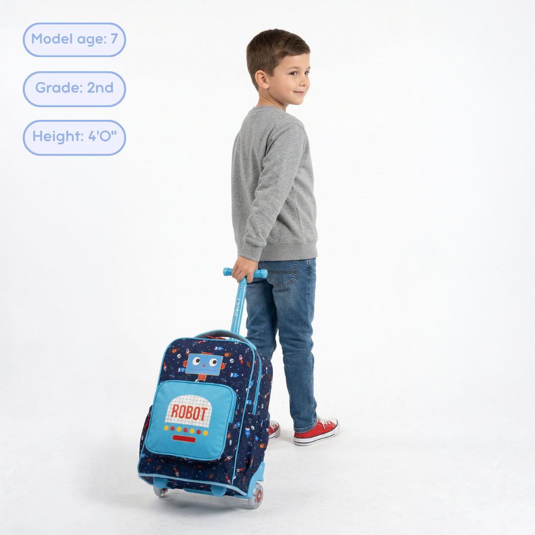 Sparkle 15 Inch Kids Rolling Backpack / Carry On in Purple Galaxy - JWorldstore
